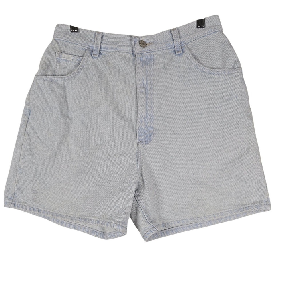 Vintage Lee Denim Shorts Womens 14 Light Wash High Waisted Mom 90s Y2K Blue